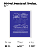 BMW CSL 3.0 Blueprint Line Art Poster