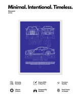 BMW CSL 3.0 Blueprint Line Art Poster