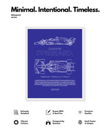Ferrari F1 Blueprint Line Art Poster