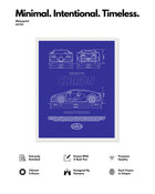 Buggati Chiron Blueprint Line Art Poster