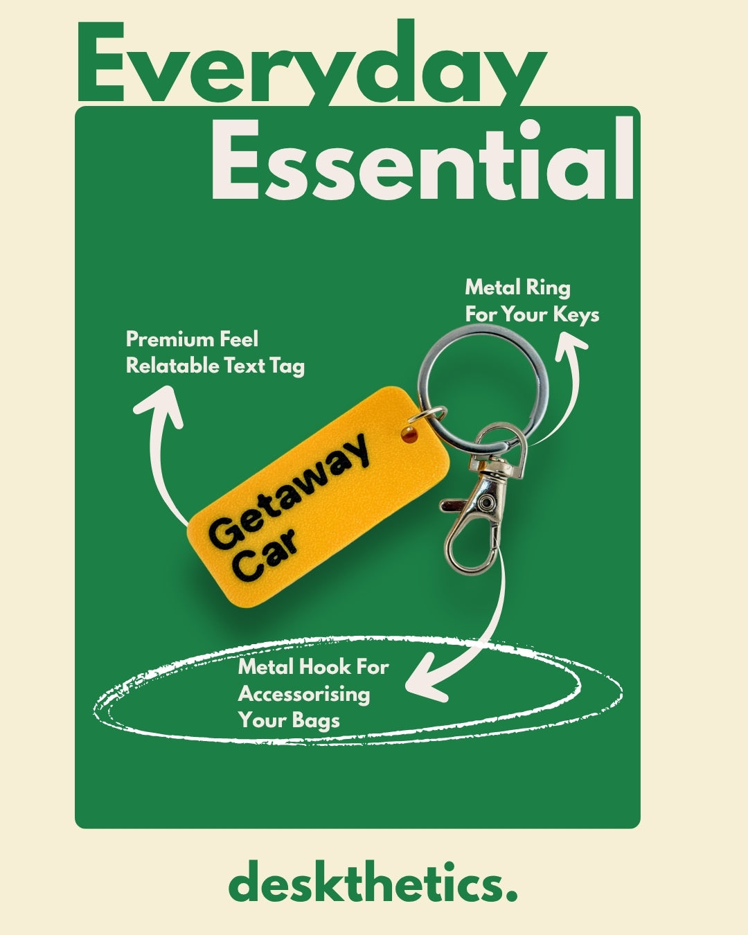 Getaway Car - Essential Keytag | Keychain | Bag Charm