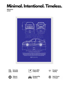 Impreza Blueprint Line Art Poster