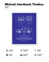 Impreza Blueprint Line Art Poster
