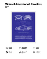 Lamborghini Huracan Blueprint Line Art Poster