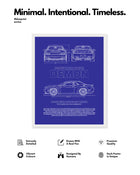 Dodge Demon Blueprint Line Art Poster