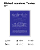 Dodge Charger Blueprint Line Art Poster