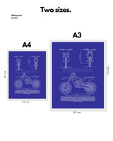 KTM 250 EXC Blueprint Line Art Poster - Bike Poster