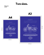 Harley Davidson Sportster Blueprint Line Art Poster - Bike Poster
