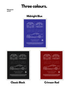 Ford Mustang Blueprint Line Art Poster