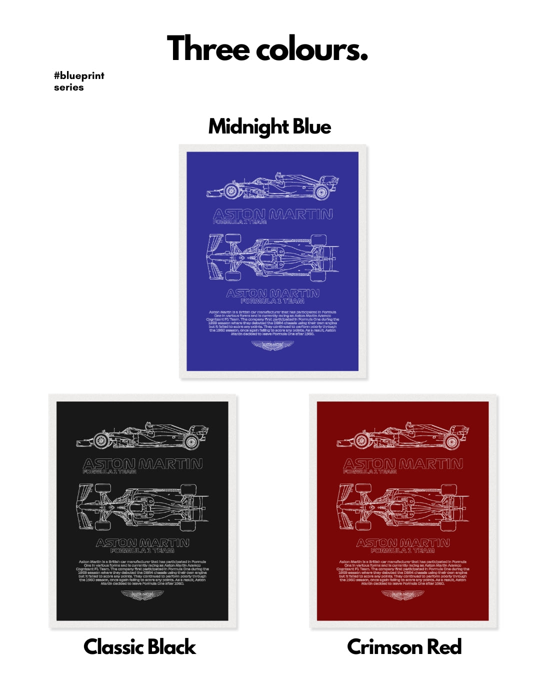 Aston Martin F1 Blueprint Line Art Poster