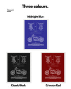 Harley Davidson Softail FXDR Blueprint Line Art Poster - Bike Poster