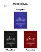 Harley Davidson Sportster Blueprint Line Art Poster - Bike Poster