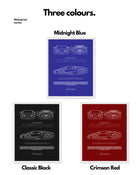 Lamborghini Aventador S Blueprint Line Art Poster
