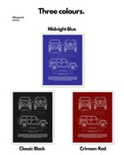 Jeep Rubicon Blueprint Line Art Poster
