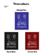 Suzuki GSX R1000 Blueprint Line Art Poster - Bike Poster