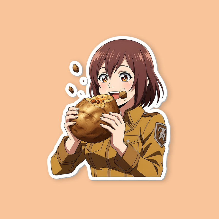 AOT Sasha Braus Eating Potato Sticker