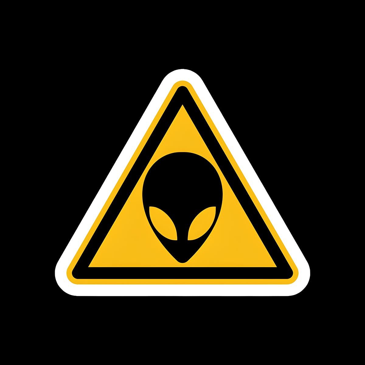 Alien Warning Sign Sticker
