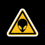 Alien Warning Sign Sticker
