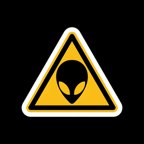 Alien Warning Sign Sticker