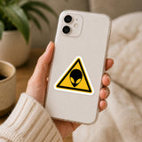 Alien Warning Sign Sticker