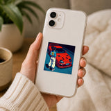 Anime Girl Red Sports Car Poster Sticker