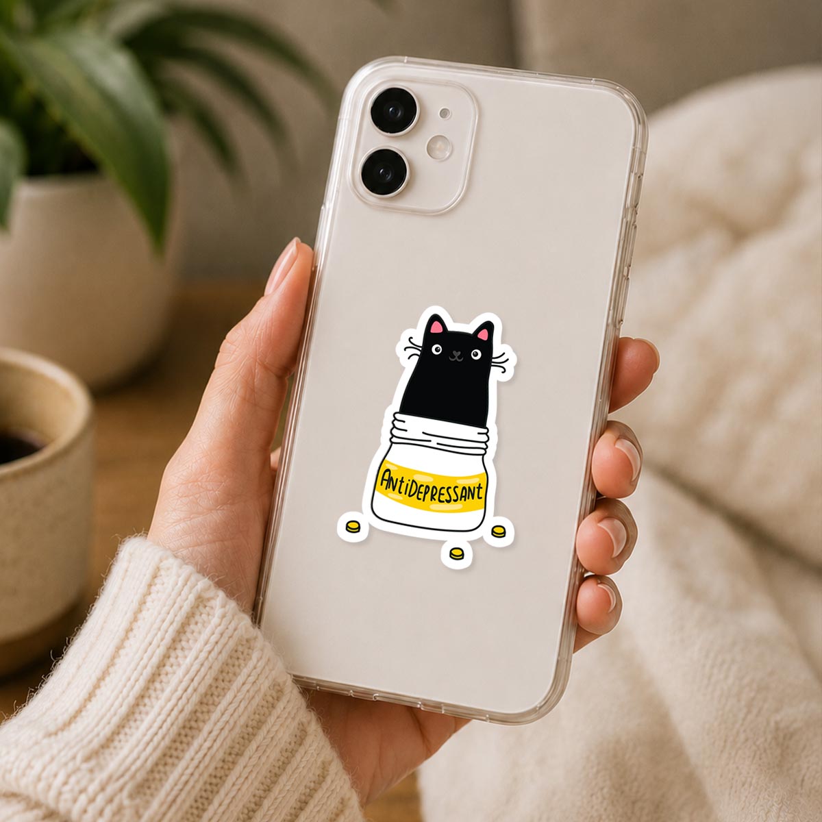 Antidepressant Cat Sticker