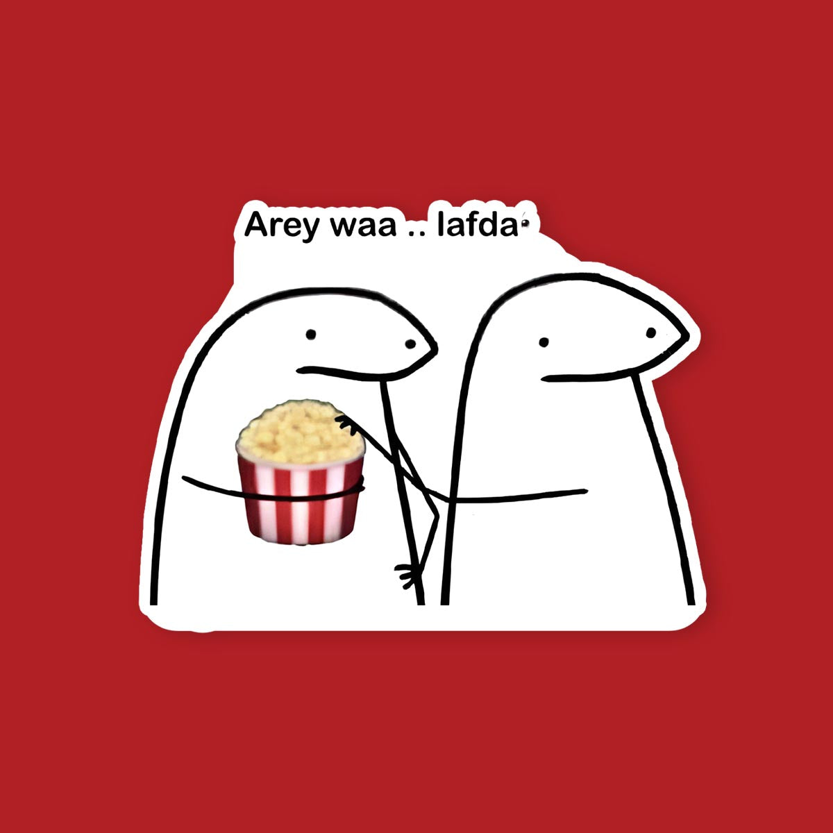 Arey Waah Lafda Popcorn Meme Sticker