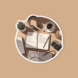 Artist's Coffee Workspace Sticker
