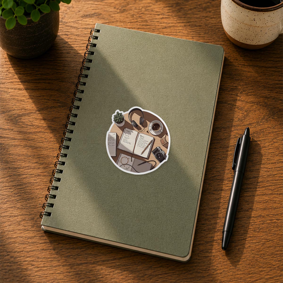 Artist's Coffee Workspace Sticker