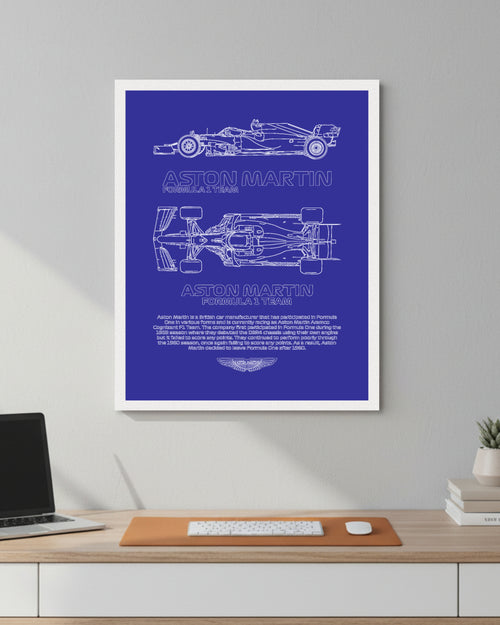 Aston Martin F1 Blueprint Line Art Poster