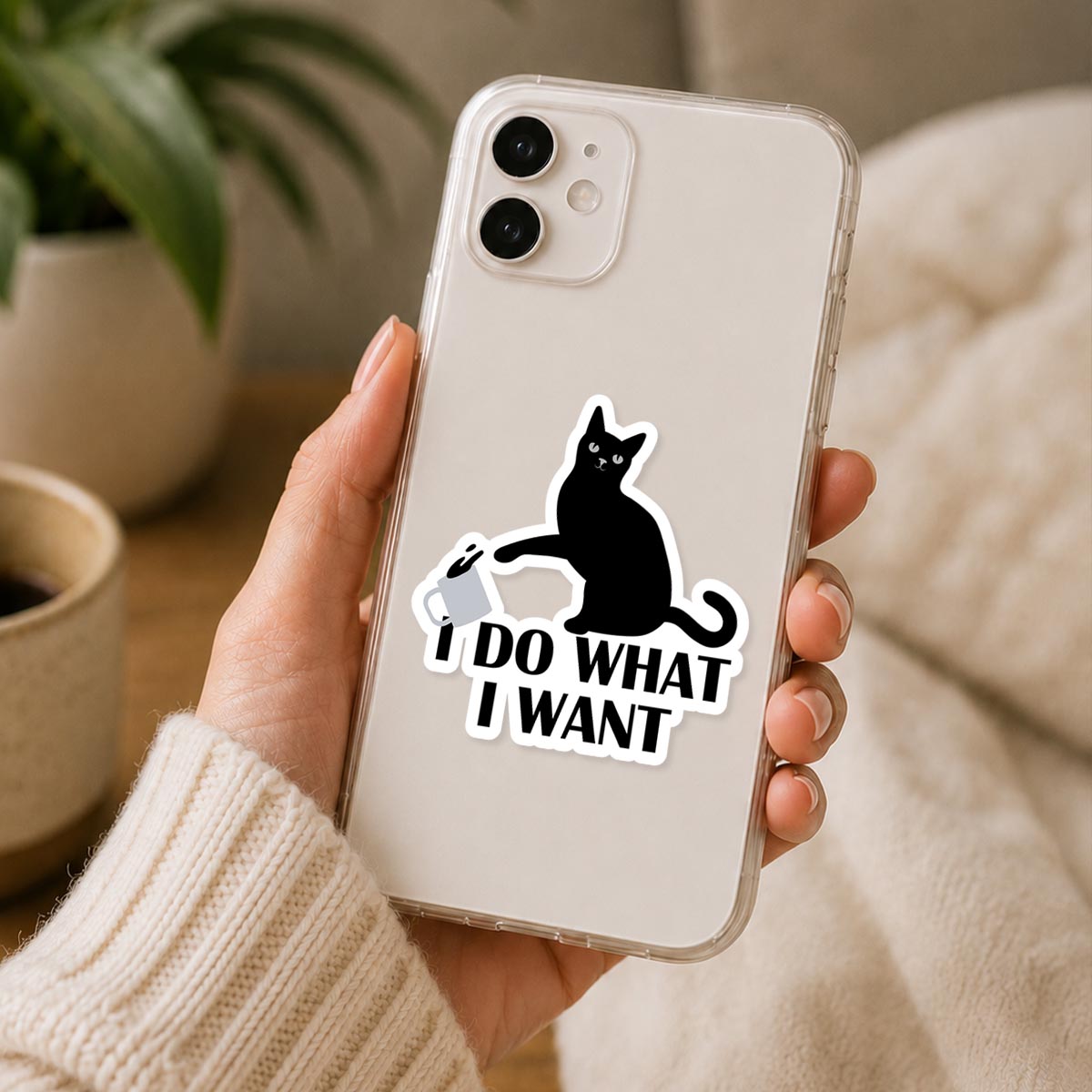 I Do What I Want Cat Sticker