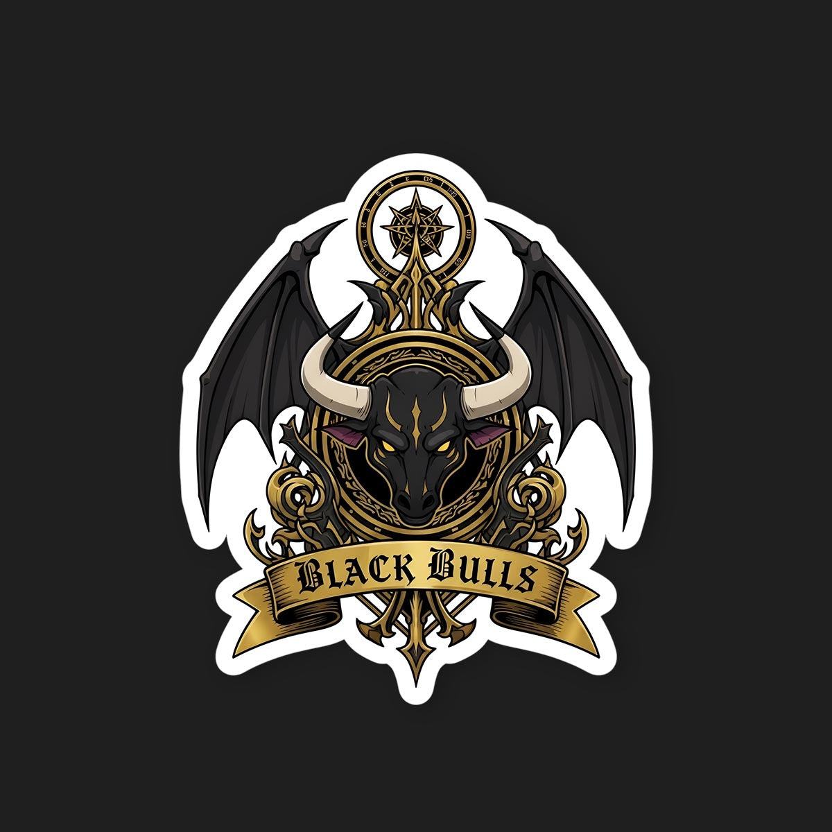 Black Cover - Black Bulls Logo Sticker