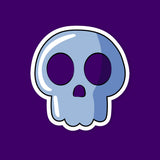 Blue Skull Halloween Sticker