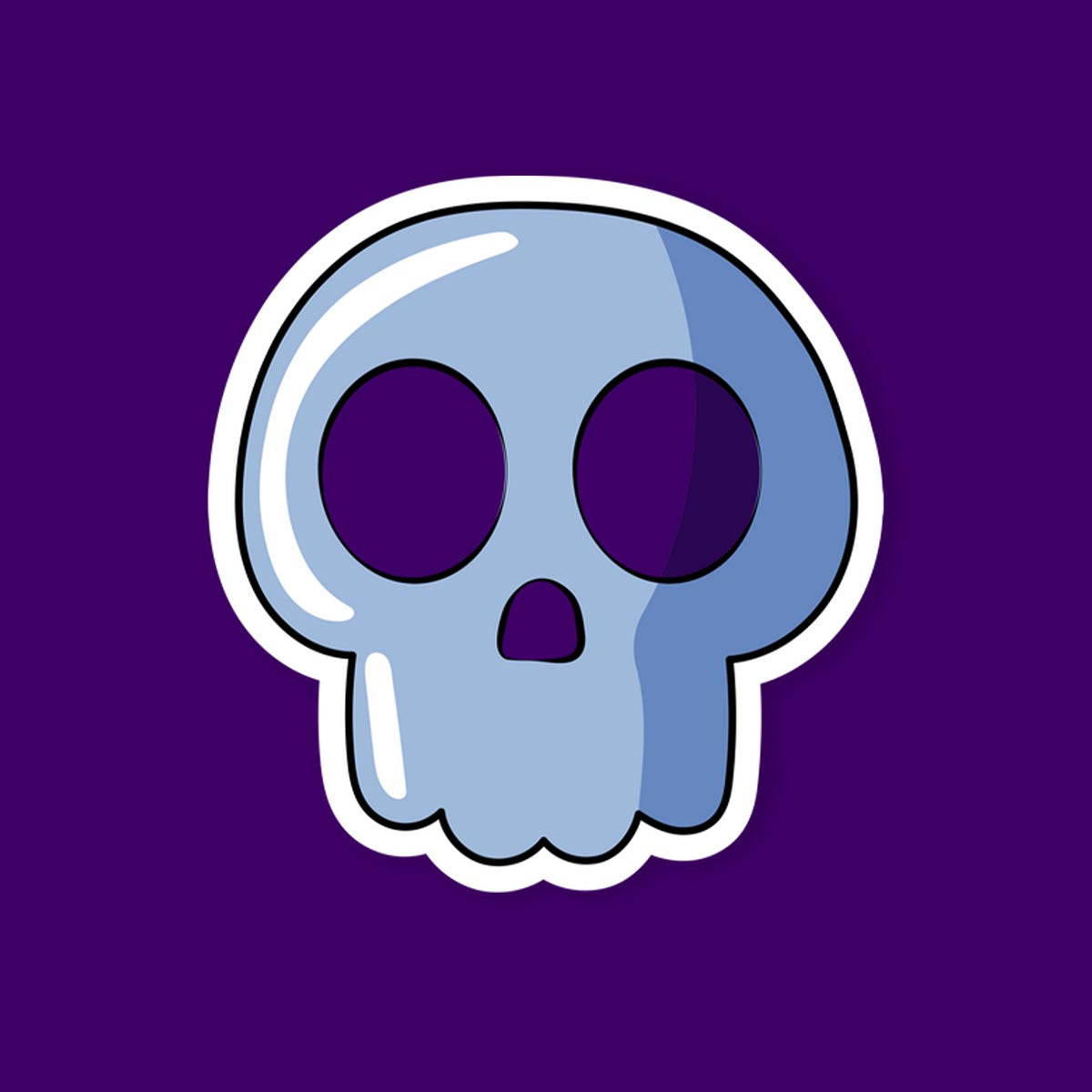 Blue Skull Halloween Sticker