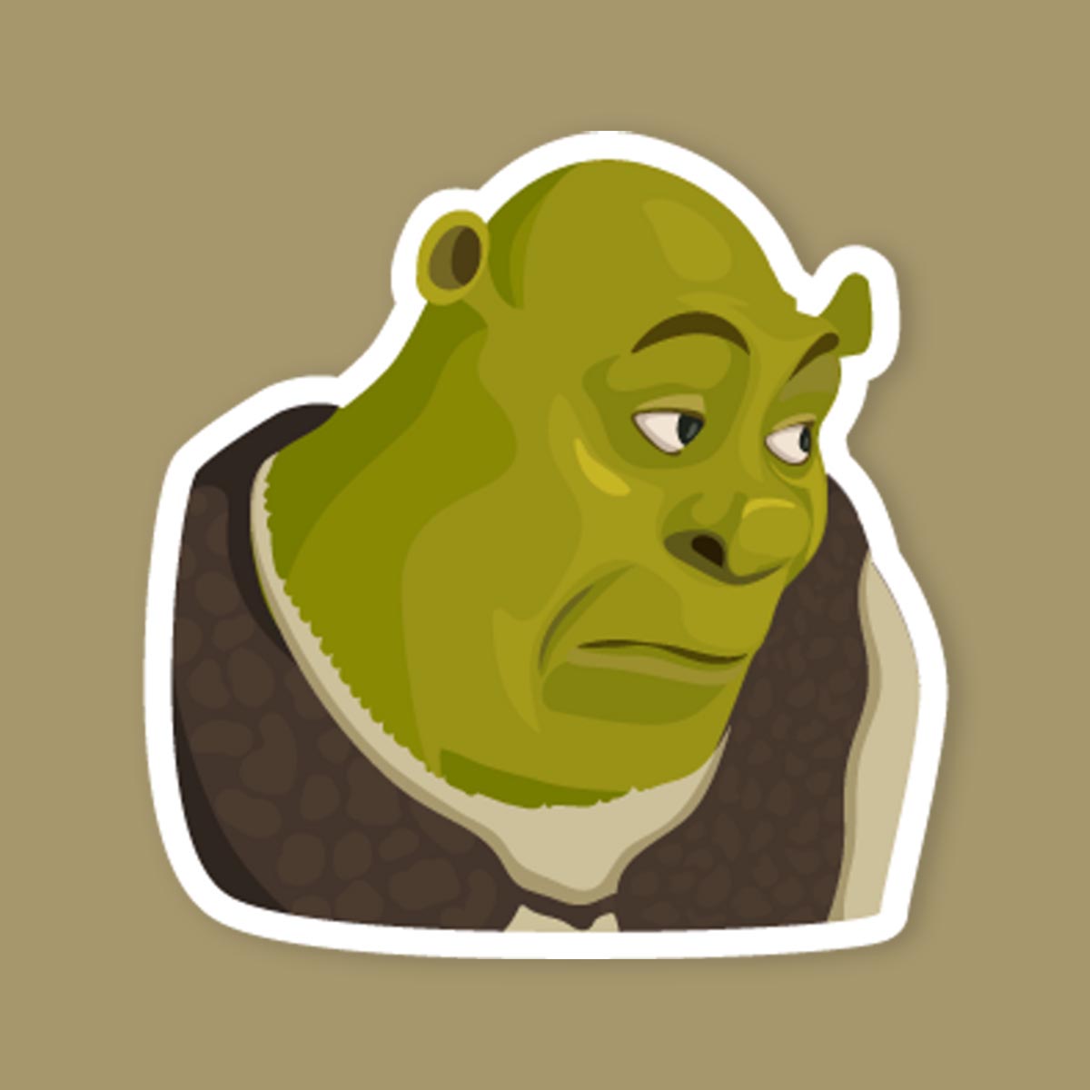 Bored Shrek Meme Sticker