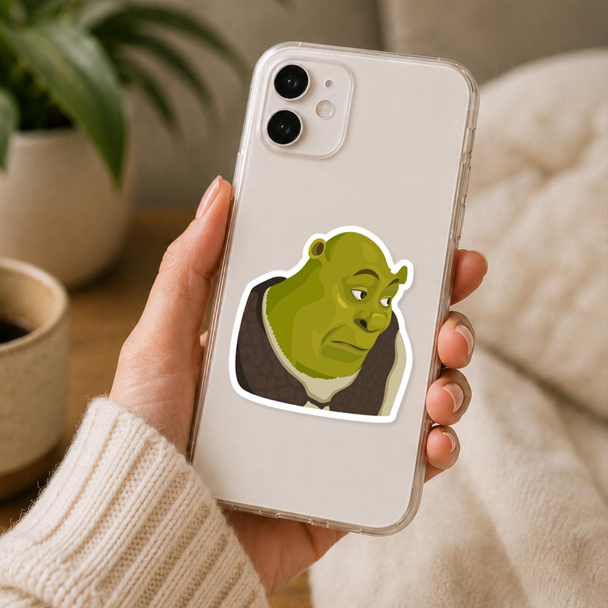 Bored Shrek Meme Sticker