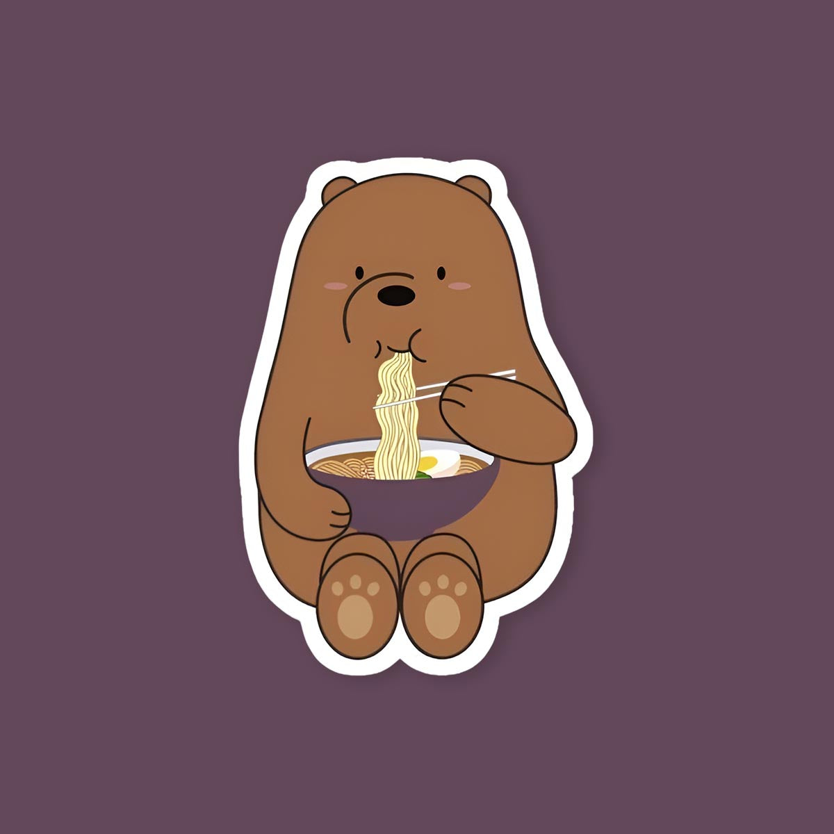 Brown Bear Noodles Sticker