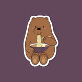Brown Bear Noodles Sticker