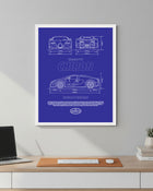 Buggati Chiron Blueprint Line Art Poster