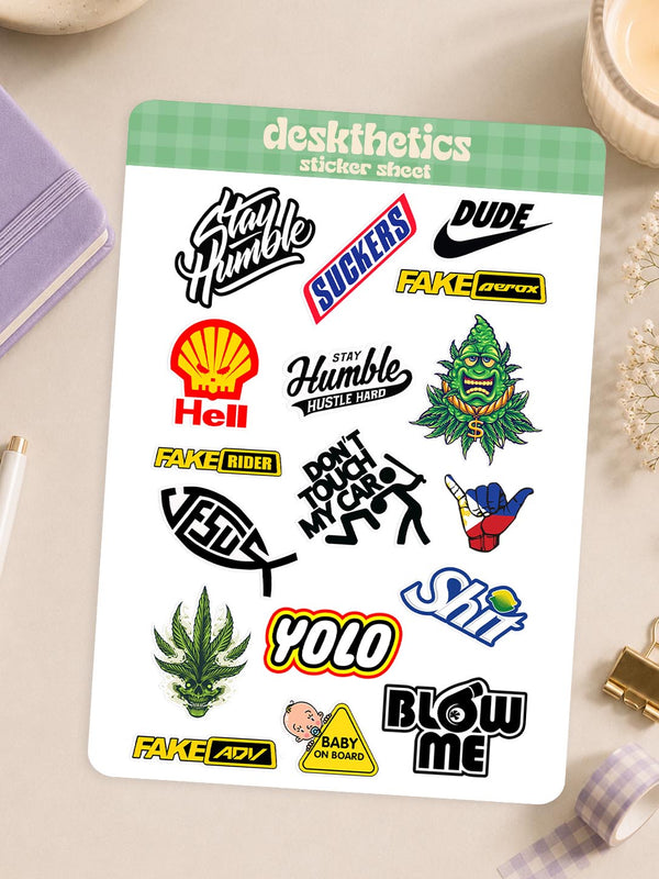 Car Bike Enthusiast Sticker Sheet