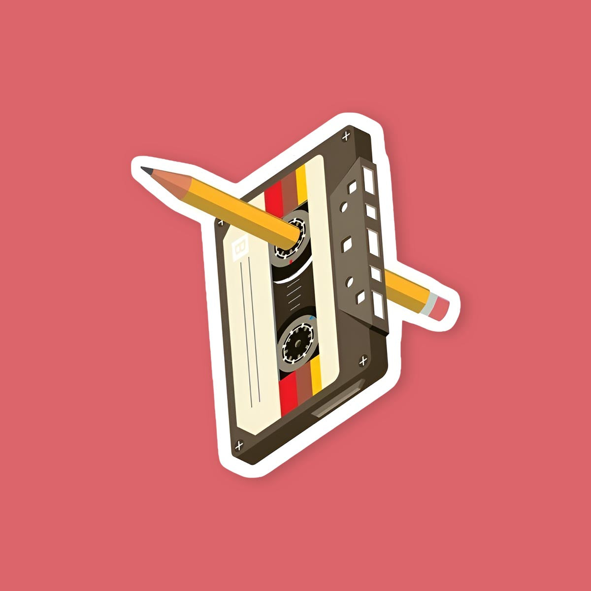 Cassette Pencil Sticker