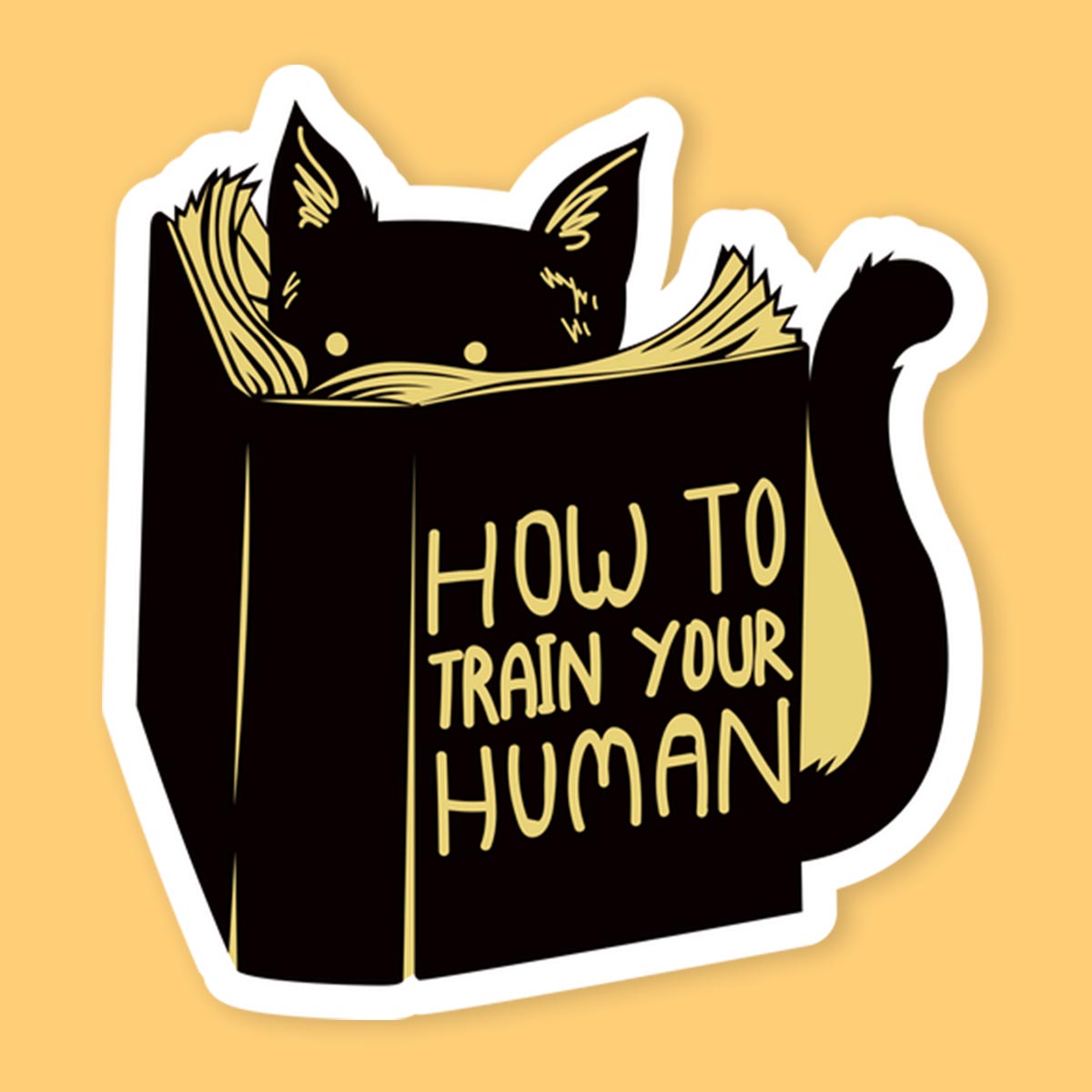 Cat And How To Train Your Human Book Sticker