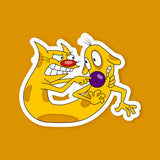 CatDog Fighting Sticker