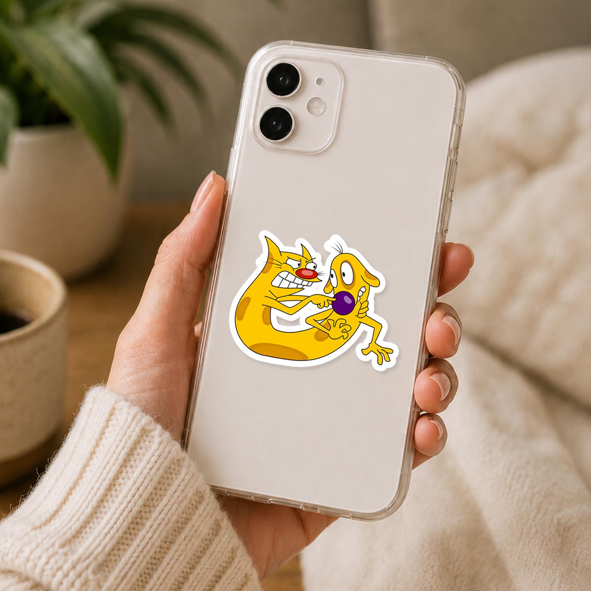 CatDog Fighting Sticker
