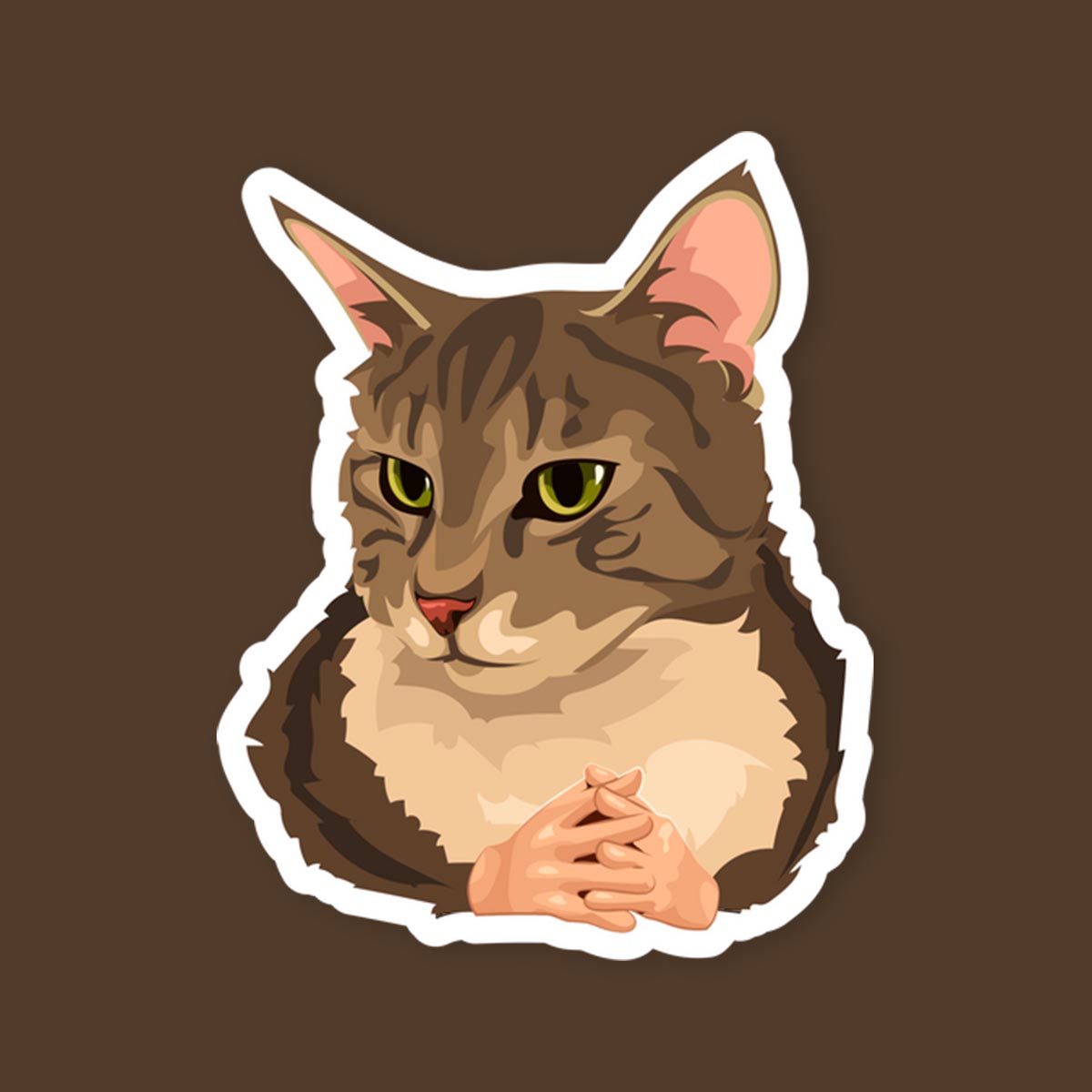 Cat Hands Meme Sticker