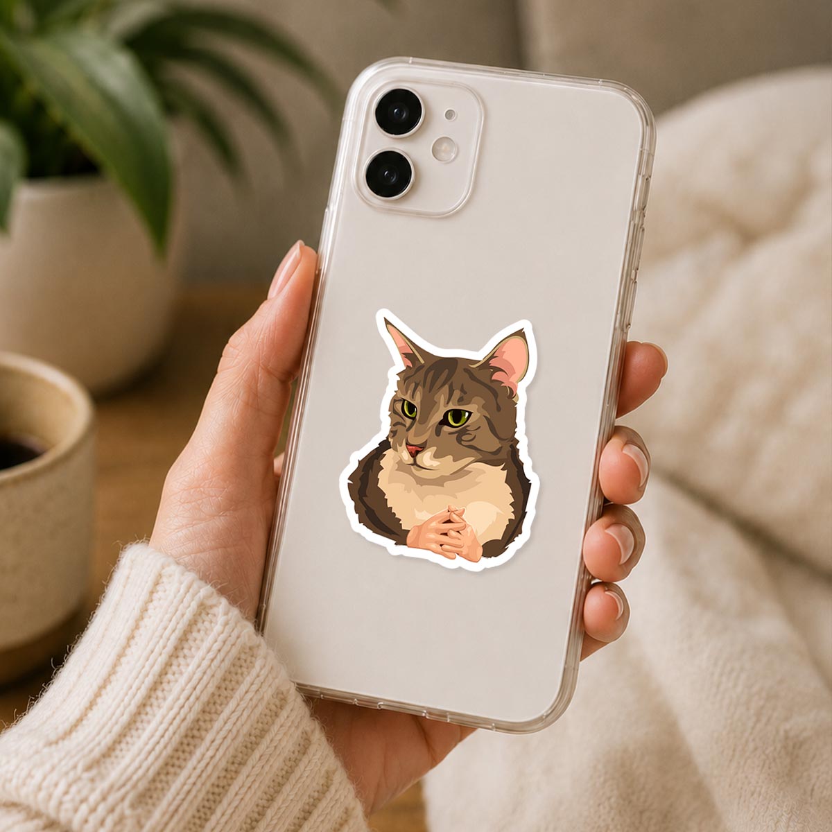 Cat Hands Meme Sticker