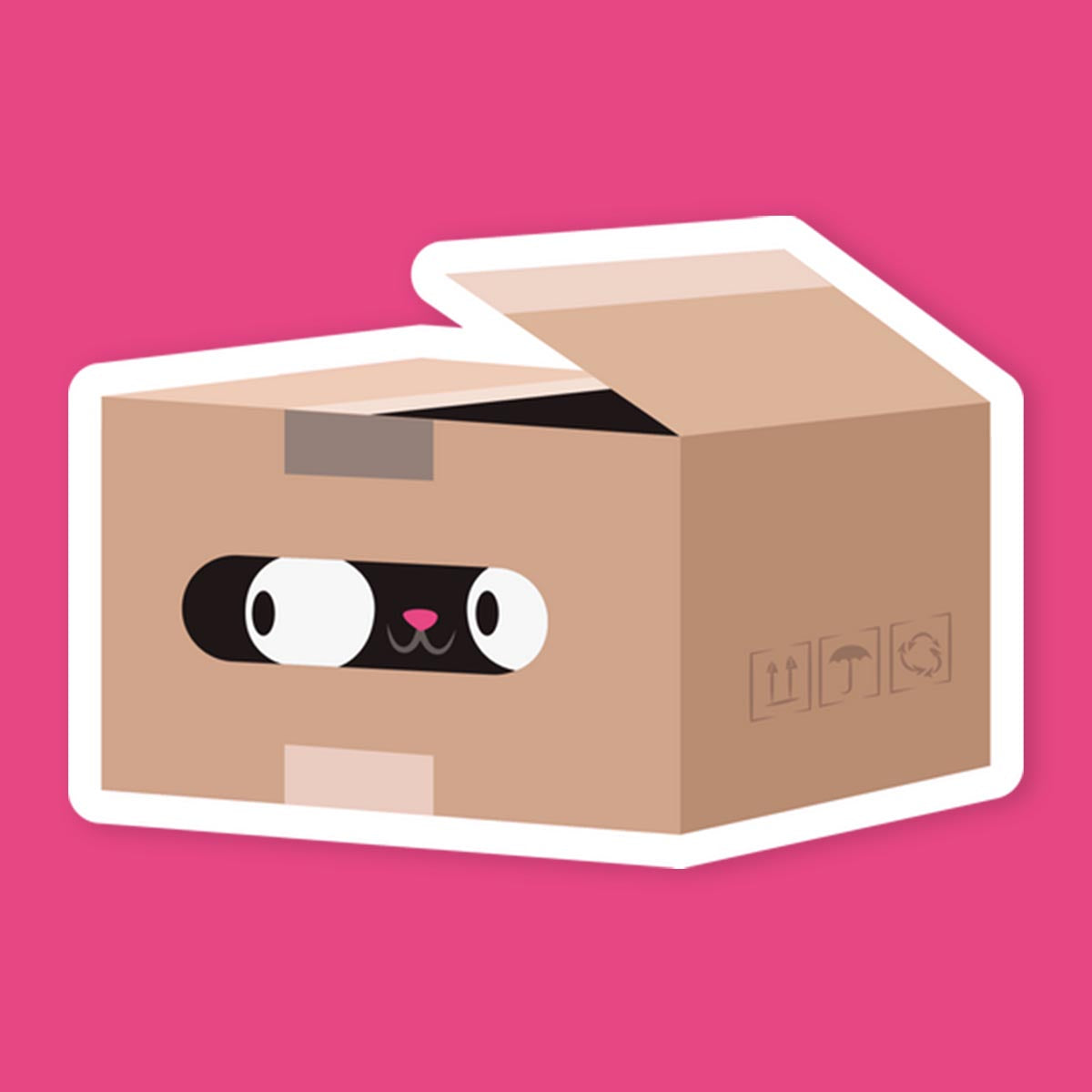 Cat In Cardboard Box Sticker