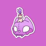 Cat Skull Halloween Sticker