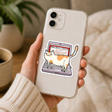Cat Walking On Laptop Sticker