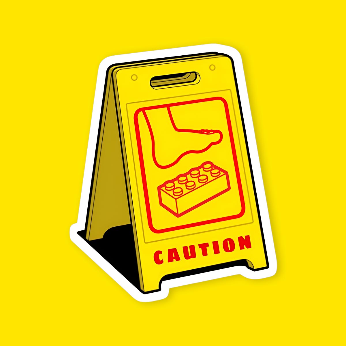 Caution Bricky Floor Sticker